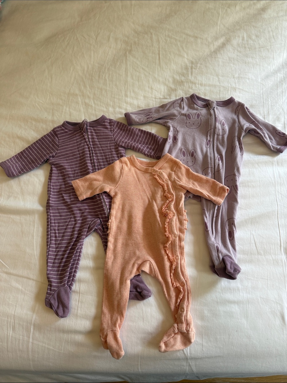 Newborn Girl Sleepers - Lot of 3